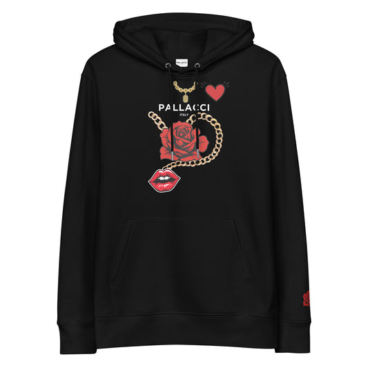 MONEY TALKS LOUDER THEN EVER… HOODED SWEATSHIRT Black pallacci-signature-classic-fashion-printed-embroidery-eco-hoodie-black-front