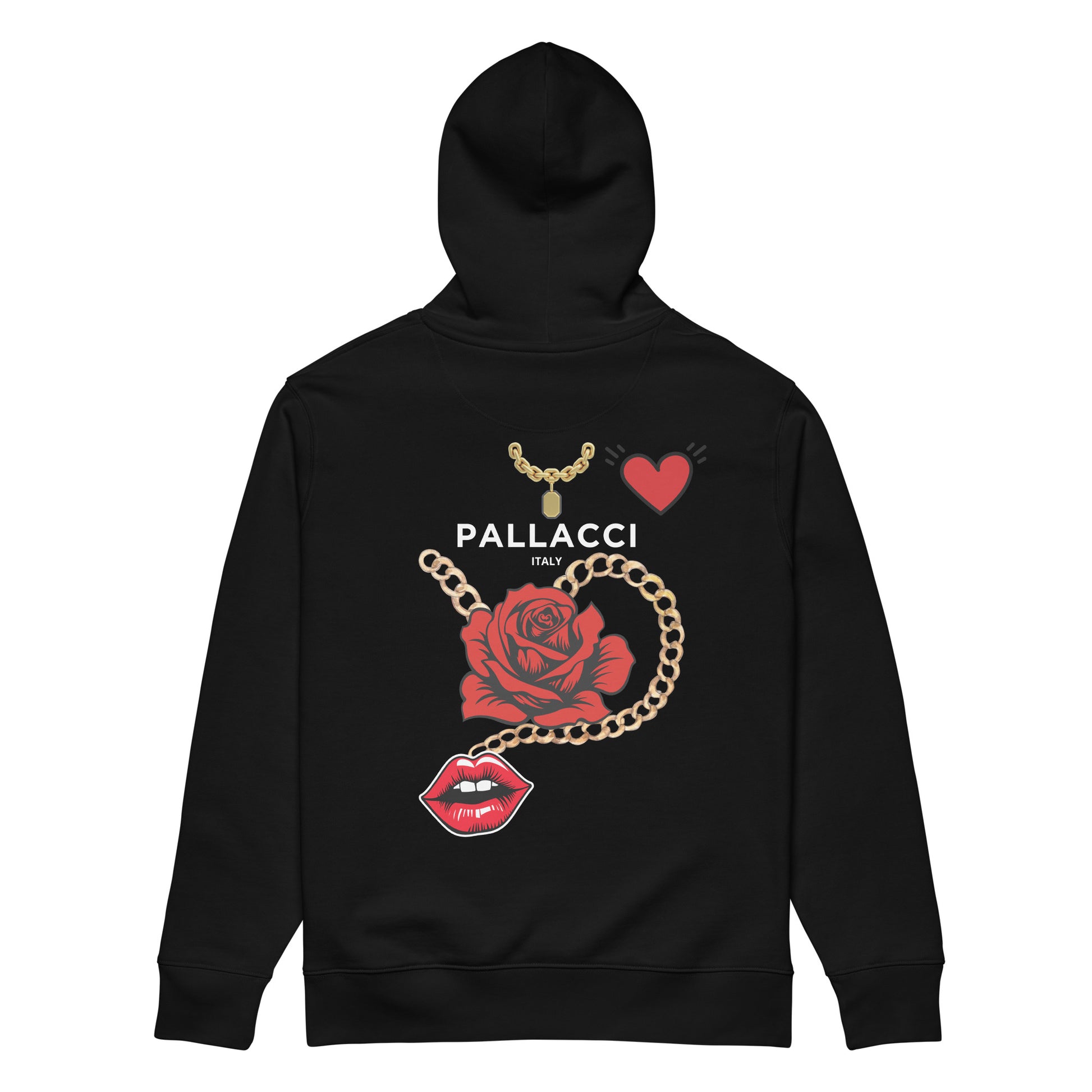 COTTON HOODED SWEATSHIRT MONEY TALKS LOUDER.. unisex-essential-eco-hoodie-black-back-67c0e446adcbf