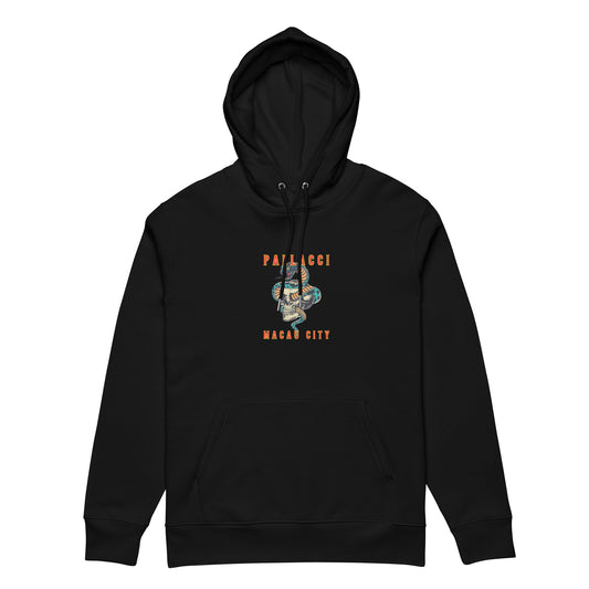 MACAU CITY YEAR OF THE SNAKE PRINTED HOODED SWEATSHIRT 2XL unisex-essential-eco-hoodie-black-front-67c0e4046e91a